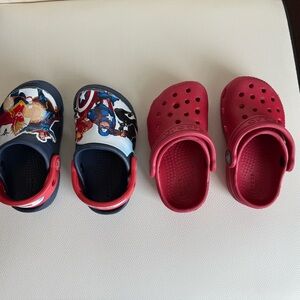 CROCS Kids Superhero Clogs - Red & Blue